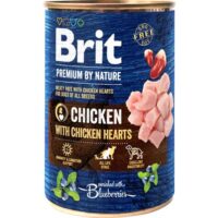 Brit Premium by Nature konserv kana ja südametega, 400 g