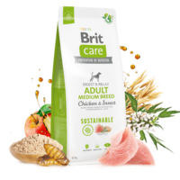Brit Care Sustainable Adult Medium Breed Chicken&Insect koeratoit, 12 kg