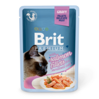 Brit Premium Salmon Fillets in Gravy märgtoit steriliseeritud kassidele,  85 g